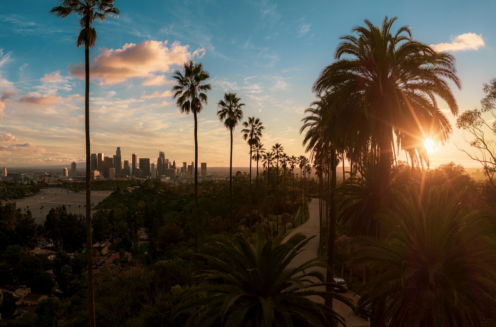 Aerial view of downtown Los Angeles